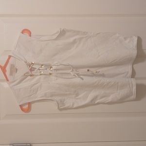 Michael Kors 100% cotton white nautical shirt with gold trimming. No stains.